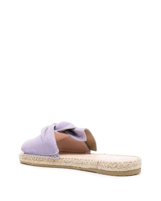 Manebí Pink Hamptons Knot-Detail Suede Sandals