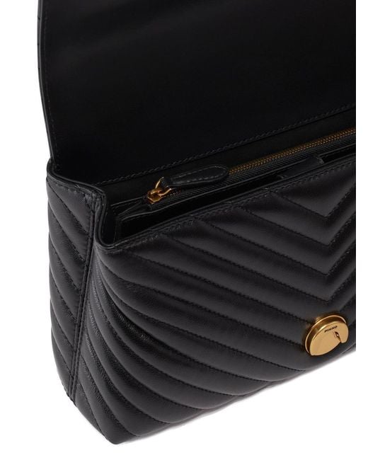 Pinko Black Classic Lady Love Bag Puff Chevron Handbag