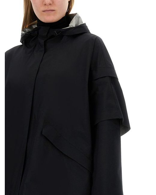 Herno Black Hooded Cape