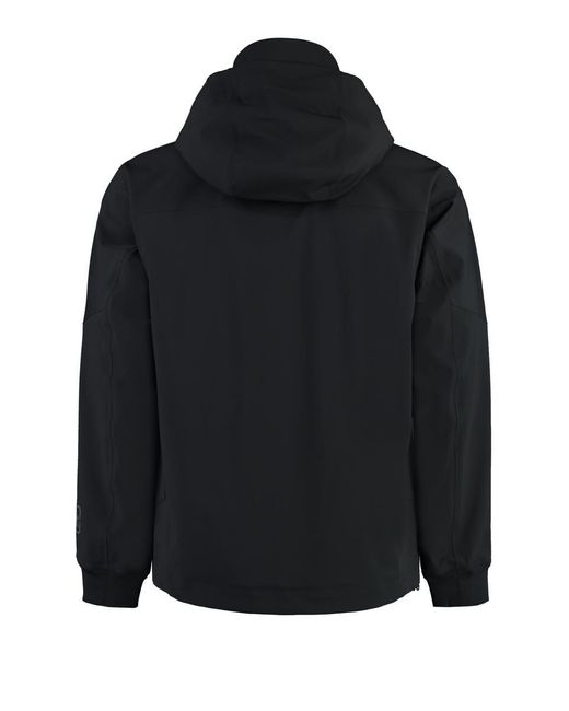 C P Company Black Technical Fabric Hooded Jacket for men