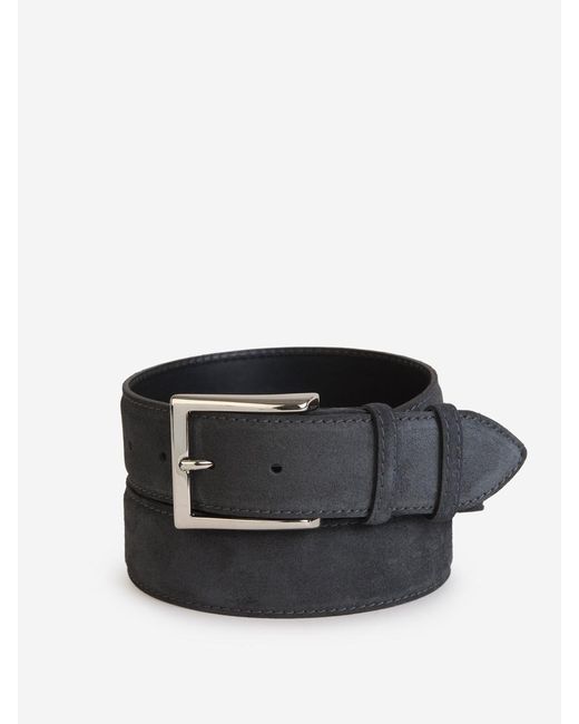Bontoni Black Suede Leather Belt for men