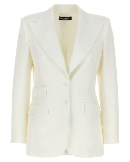 Dolce & Gabbana White Turlington Blazer Jackets