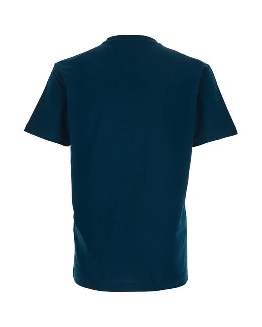 DSquared² Blue Crewneck T-Shirt With Logo Lettering On The Front for men
