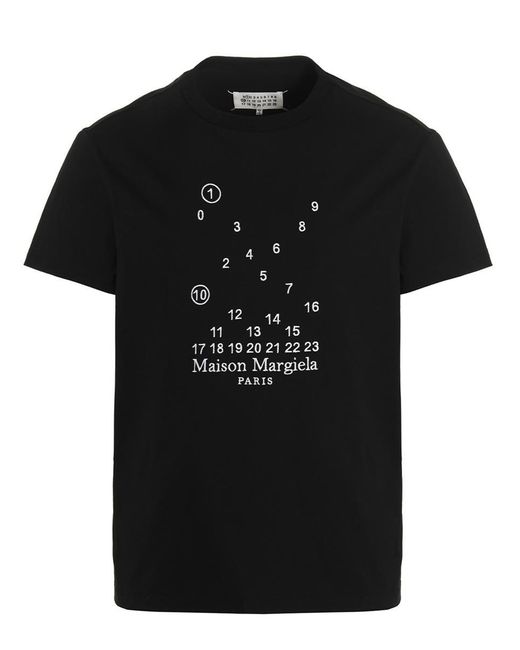 Maison Margiela Black Logo Embroidery T-shirt for men