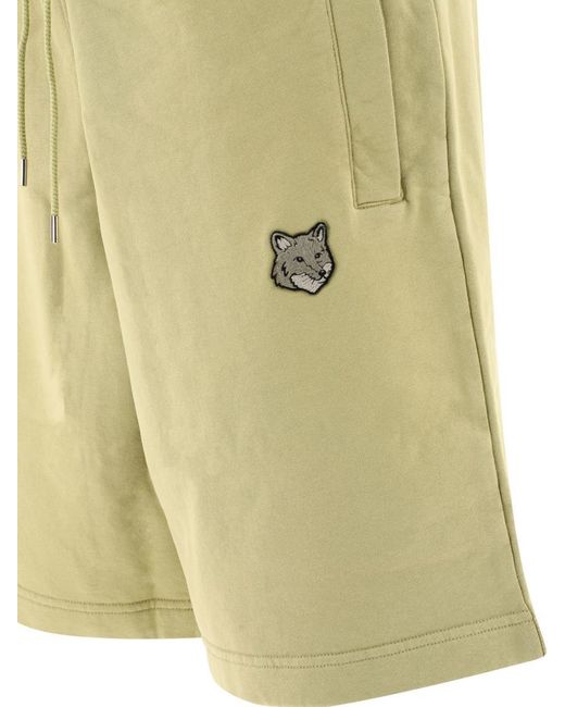 Maison Kitsuné Natural "Tonal Fox Head" Shorts for men