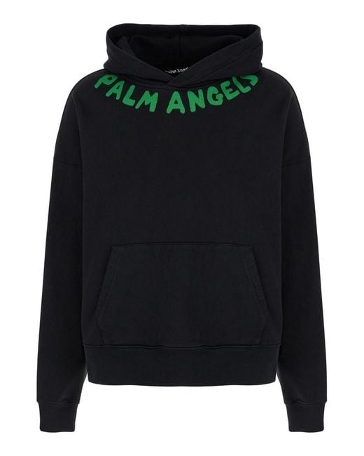 Palm Angels Hoodie With Logo Lettering in Black for Men Lyst UK