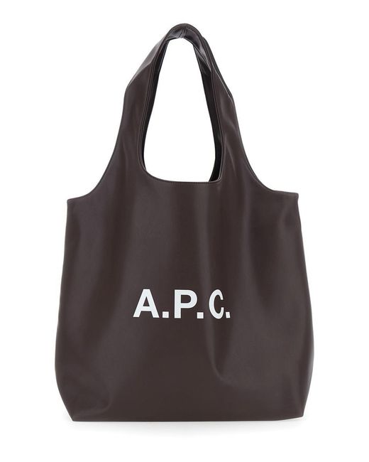 A.P.C. Black 'Ninon' Tote Bag With Logo Print