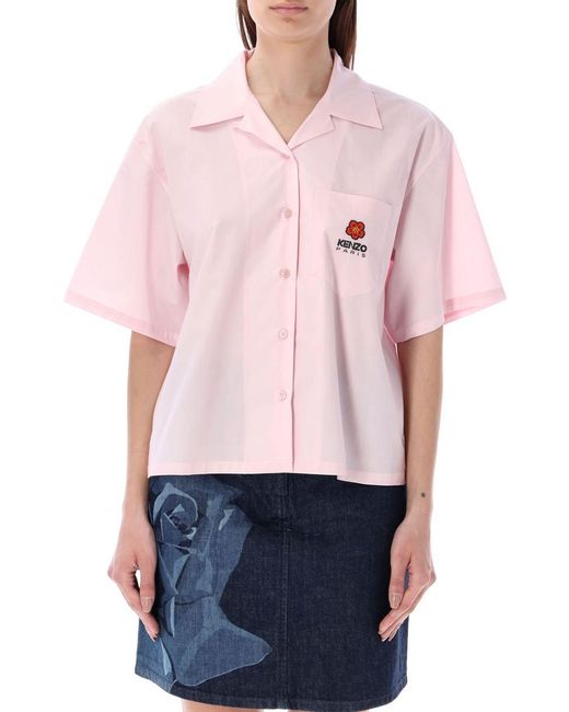 KENZO Pink Boke Flower Hawaiian Shirt