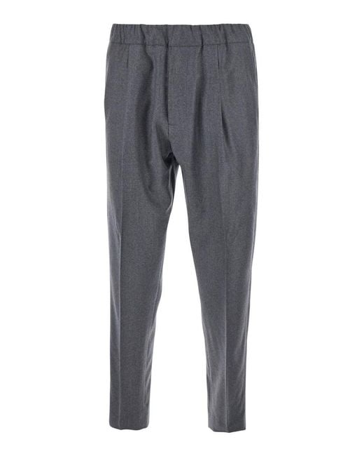 Low Brand Gray Pants With Elastic Waist for men