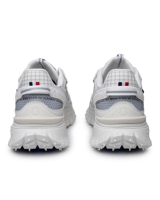 Moncler Gray White Leather Blend Sneakers