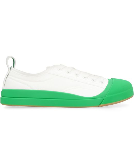 Bottega Veneta Green Vulcan Fabric Low-top Sneakers for men