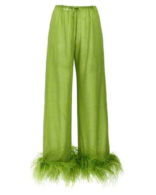 Oseree Green 'Lumiere Plumage' Pants