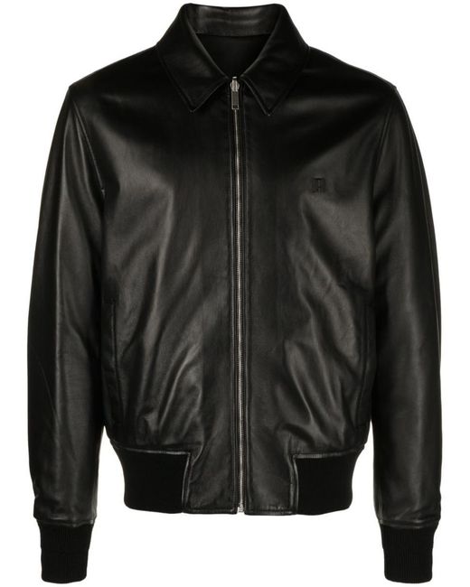 Givenchy Black Reversible Leather Bomber Jacket for men