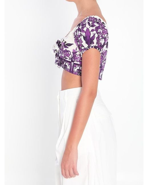 Dolce & Gabbana Pink Dolce&Gabbana Top With Maiolica Print