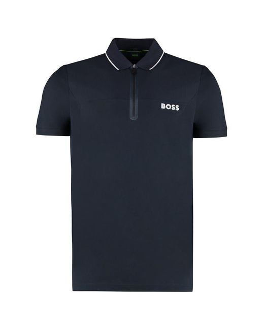 Boss Black Cotton Jersey Polo Shirt for men