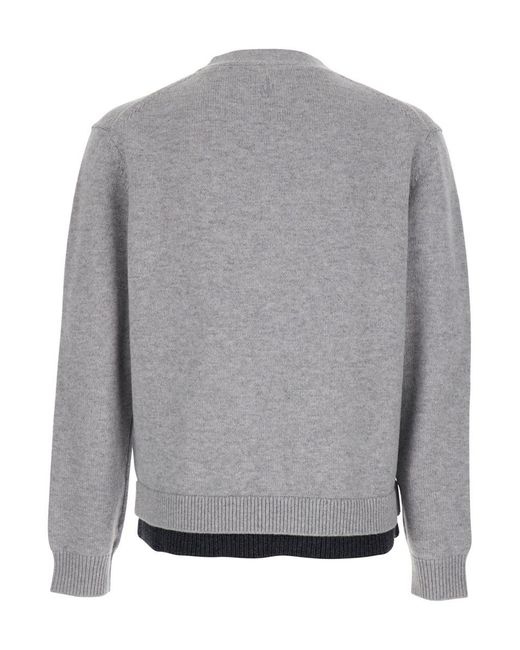 J.W. Anderson Gray Jw Anderson Cardigan With V-Neck And Layered Design for men