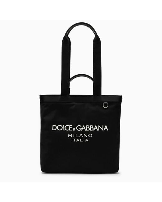 Dolce & Gabbana Dolce&gabbana Black Nylon Shopping Bag With Logo for men