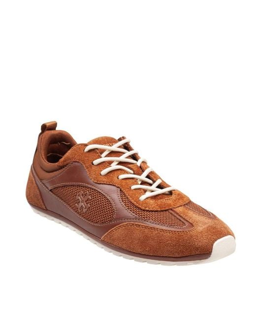Tory Burch Brown Suede And Mesh Sneakers