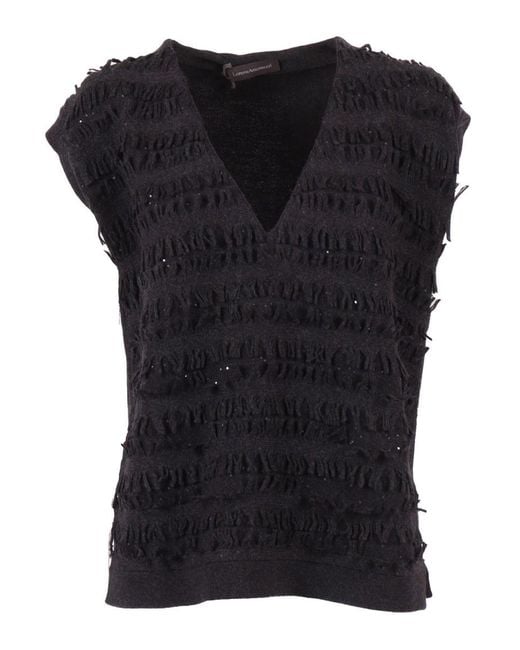 Lorena Antoniazzi Black Knitted Vest
