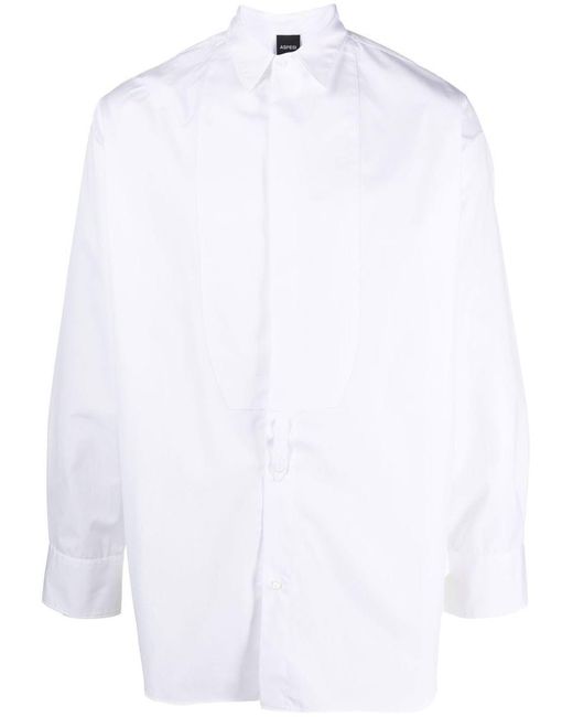 Aspesi White Long-sleeved Cotton Shirt for men