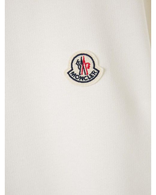 Moncler White Logo Cotton Sweatshirt for men