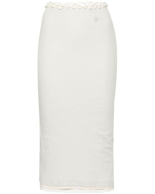 Jil Sander White Cotton Midi Skirt