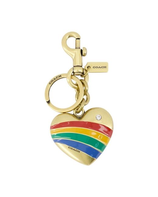COACH Metallic Heart Keyring