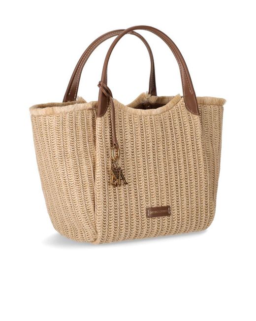 Emporio Armani Natural Woven Slouchy Beach Shopper Bag