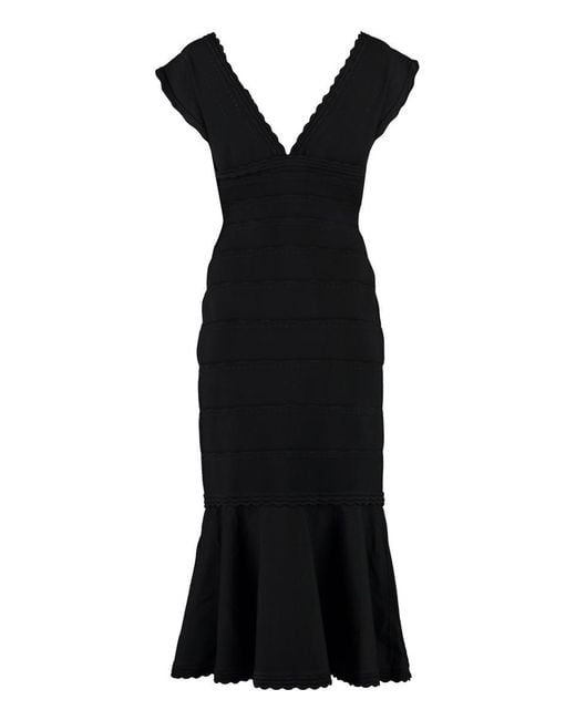 Victoria Beckham Black Flared Dress