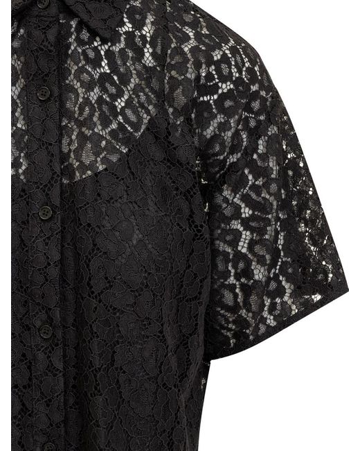 Michael Kors Black Lace Crop Down Shirt