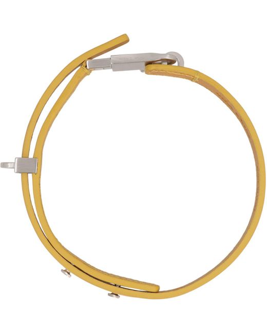 Rick Owens Metallic Leather Necklace for men