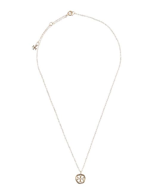 Tory Burch Miller Necklace With Logo Pendant in Gold (Metallic) | Lyst