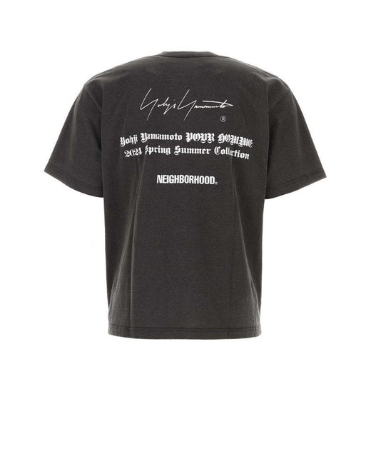 Yohji Yamamoto Black Dark Cotton X Neighborhood T-Shirt for men