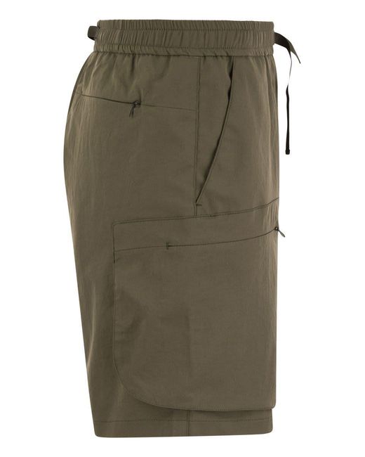 Colmar Green Bermuda Shorts In Technical Fabric With Drawstring for men
