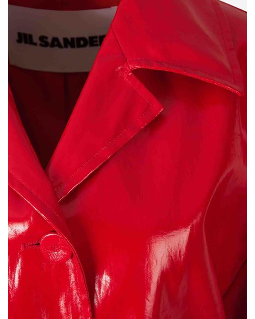 【Jil Sander】 Patented Linen Gabardine レッド Jil Sander Patented Linen Gabardine in Red | Lyst