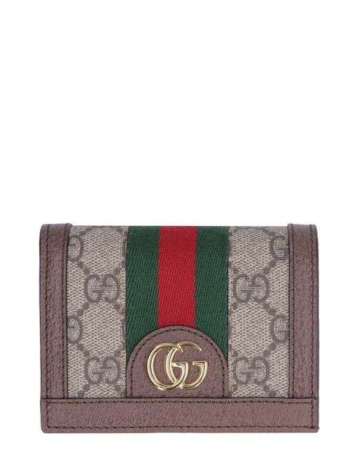 Gucci Gray Ophidia GG Supreme Fabric Wallet