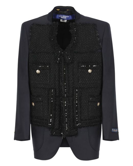 Junya Watanabe Black Linen Jacket X Brooks Brothers for men