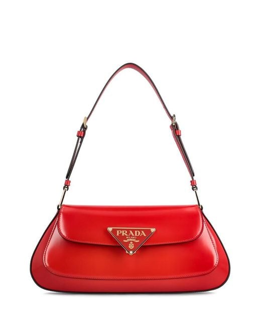 Prada Red Cleo Leather Shoulder Bag