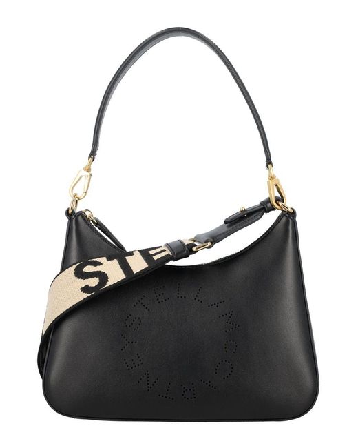 Stella McCartney Black Logo Small Shoulder Bag