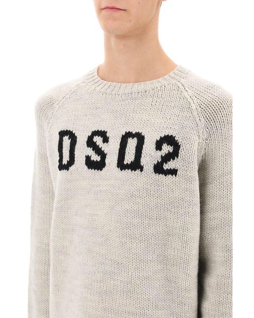 DSquared² Gray Dsq2 Wool Sweater for men