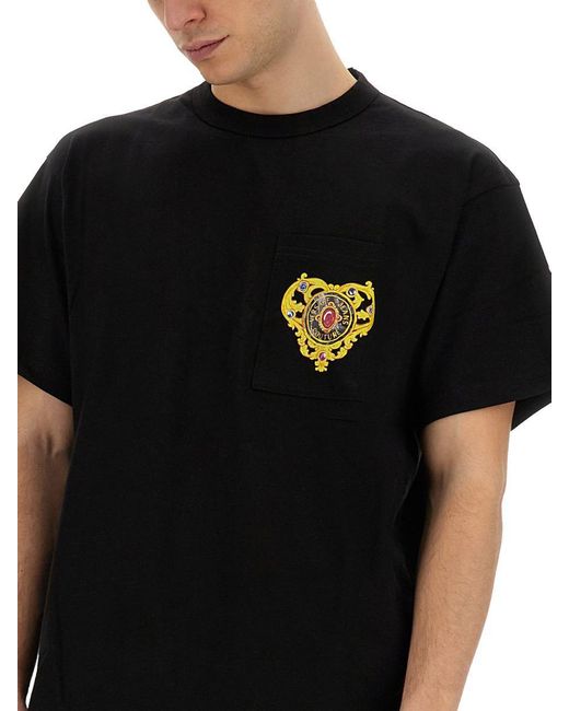Versace Black "Heart Couture" T-Shirt for men