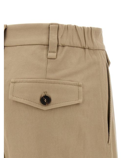 Brunello Cucinelli Natural Turn-Up Bermuda Shorts
