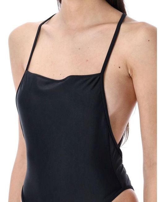 MARINE SERRE Blue One-Piece Swimwear