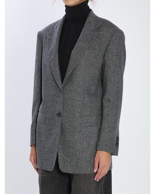 Tagliatore Gray Wool Tweed Jacket