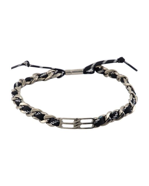 Balenciaga Metallic Bb Icon Lace Necklace M