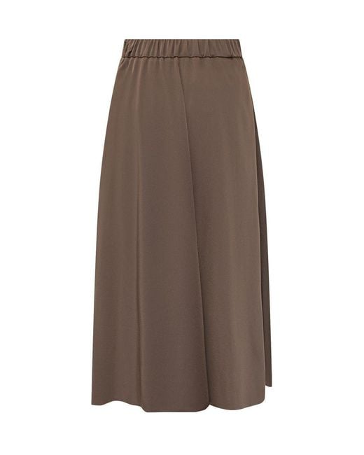 Brunello Cucinelli Brown Flared Midi Skirt