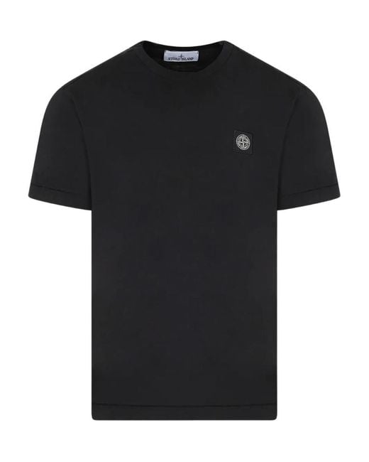 Stone Island Black T-Shirt With Logo for men