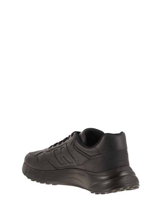 Hogan Black Hyperlight Leather Trainers for men