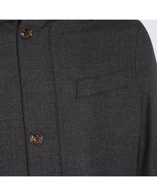 Montecore Black Wool Coat for men