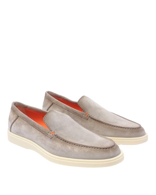 Santoni Gray Flat Shoes for men